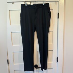 Athletic Fit Stretch Suit Pants - Black